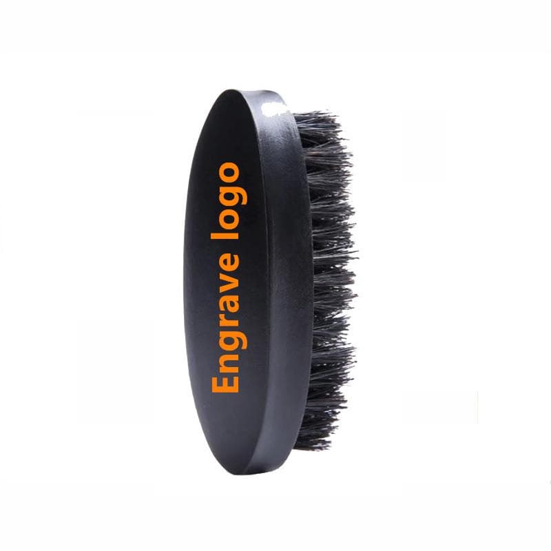 Personalisierte Eberborsten-Bartbürste, Gravierter Schwarzer Holzgriff von Etsy - GreatBeardCare