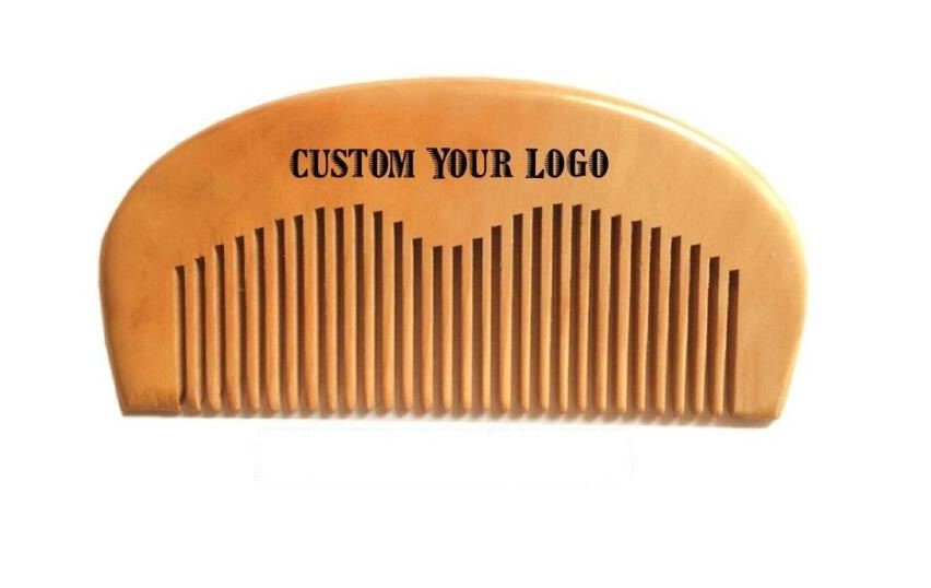 Personalisierter Pfirsich Holzkamm Feiner Zahn, Individuelles Logo, Taschenformat von Etsy - GreatBeardCare