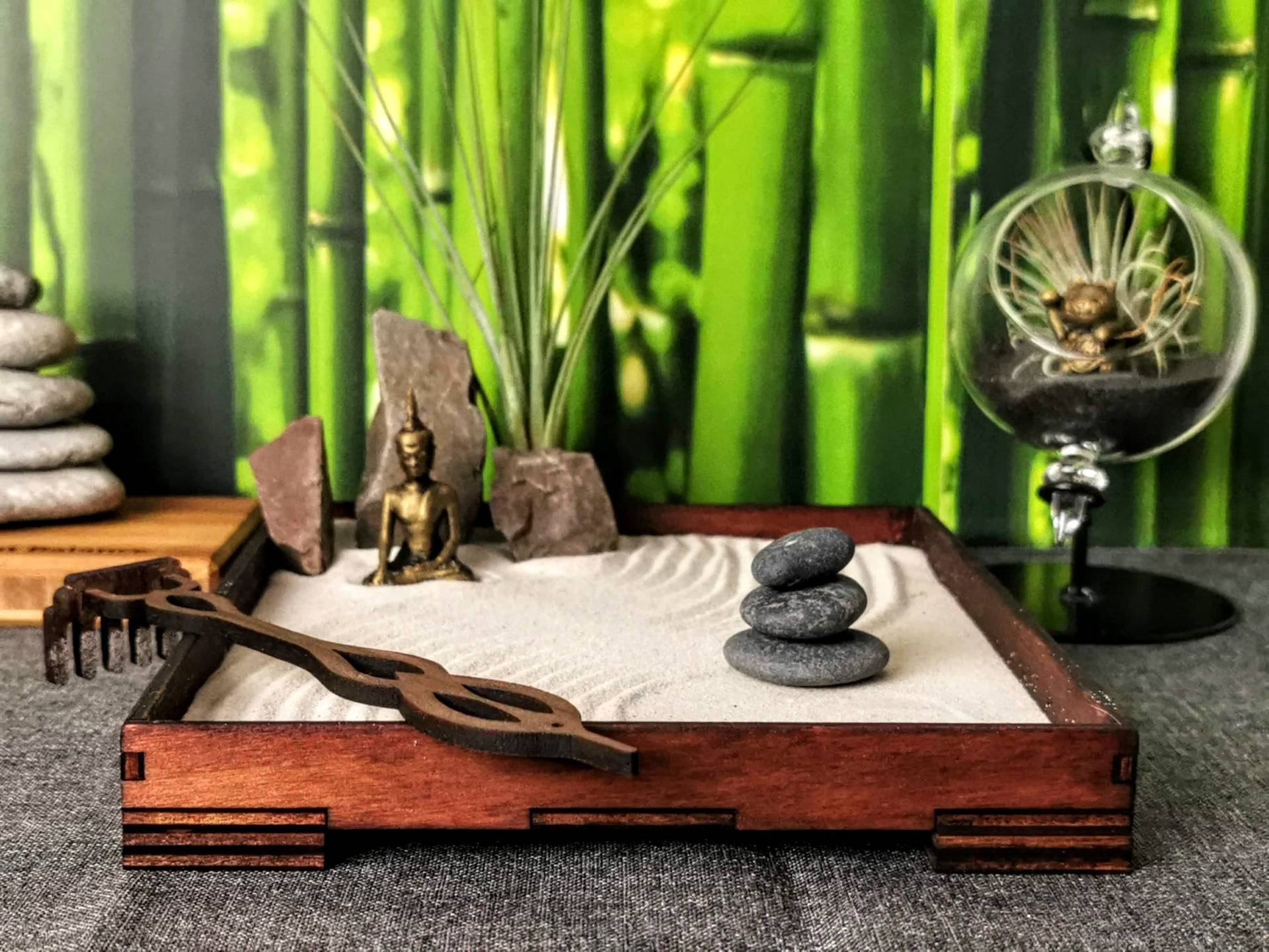 Geschenk Zengarten -Set Mit Buddha-/ Ganesha-Figur Harke Feng Shui Meditation Nachhaltig & Umweltfreundlich Diy-Set von Etsy - GreenUpDeco