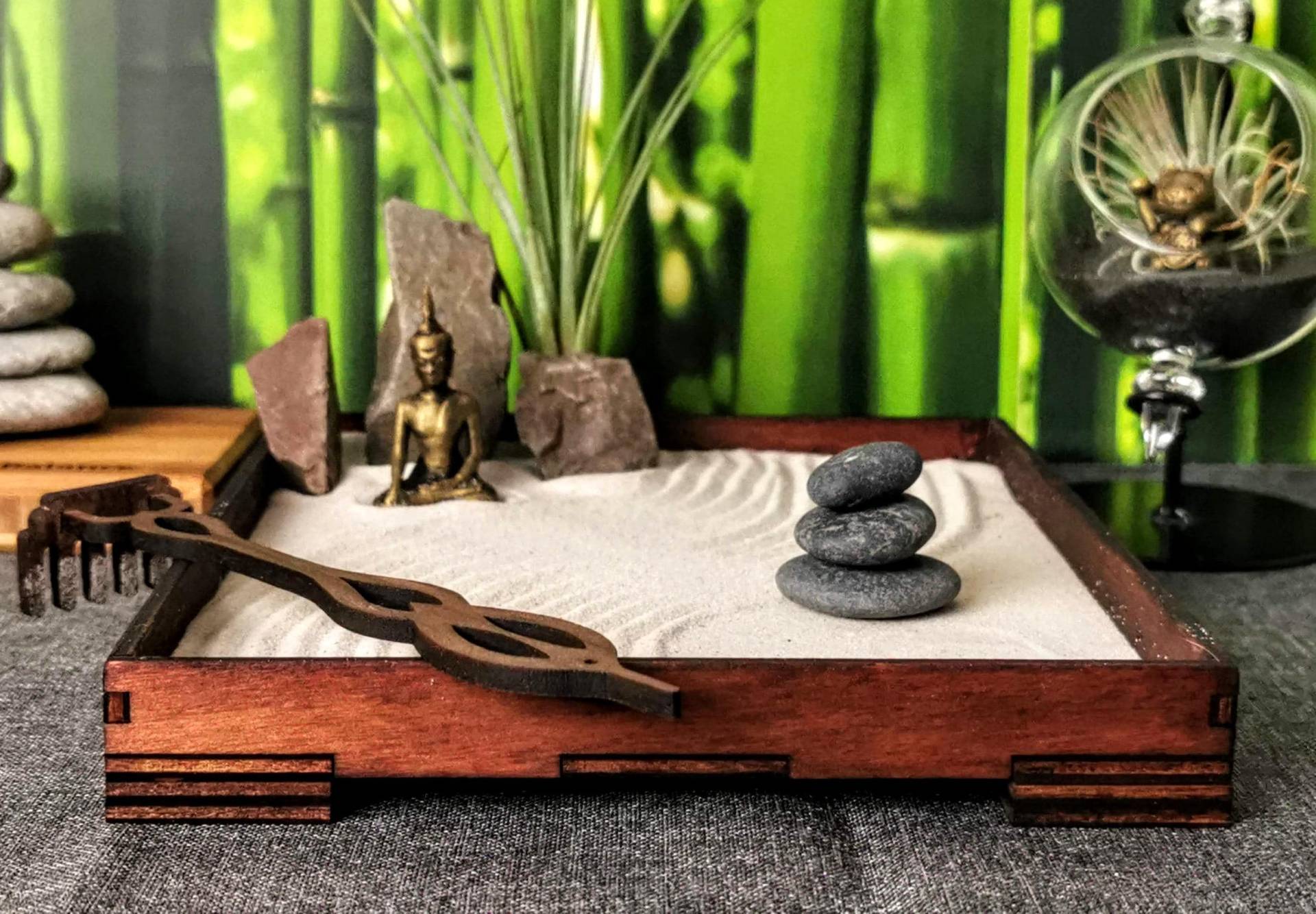 Geschenk Zengarten -Set Mit Buddha-/ Ganesha-Figur Harke Feng Shui Meditation Nachhaltig & Umweltfreundlich Diy-Set von Etsy - GreenUpDeco