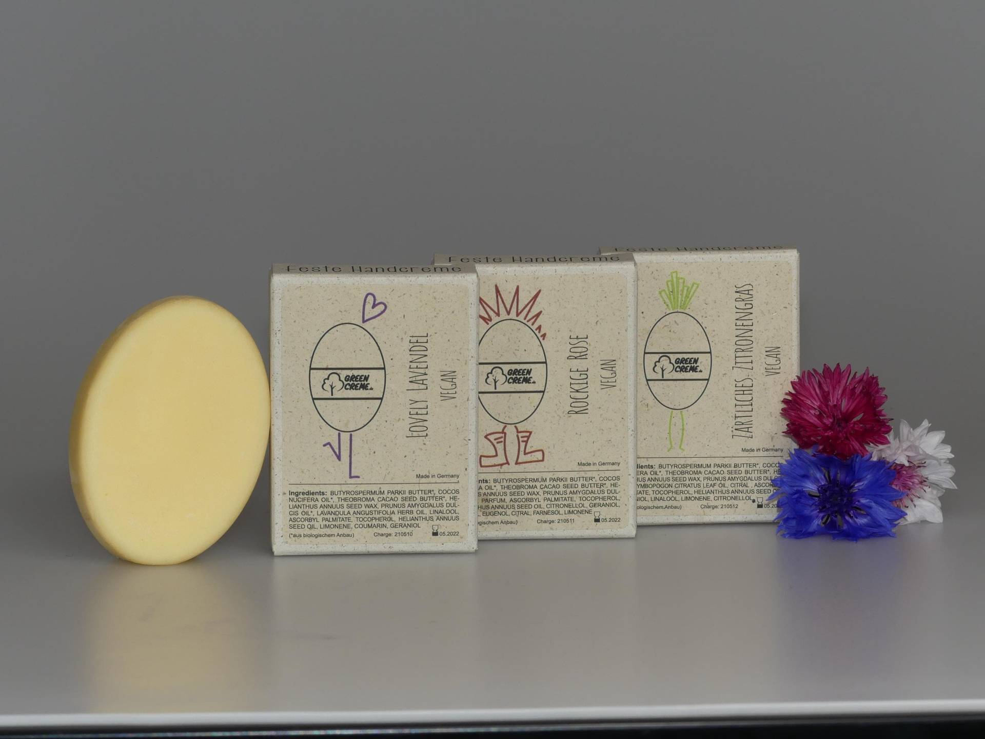 Vegane Handcreme Packet - 3x Feste 90 Gramm + Lavendel Greencreme Stick von Etsy - GreencremeShop