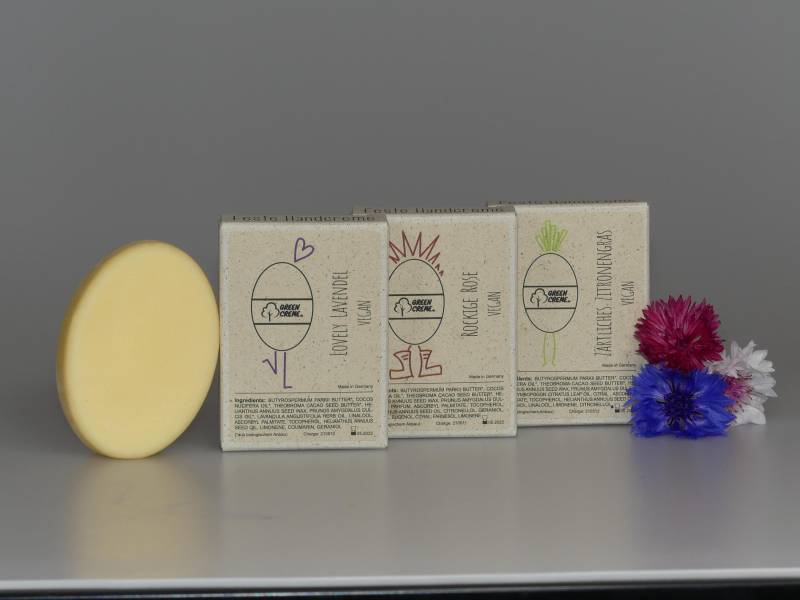 Vegane Handcreme Packet - 3x Feste 90 Gramm + Lavendel Greencreme Stick von Etsy - GreencremeShop