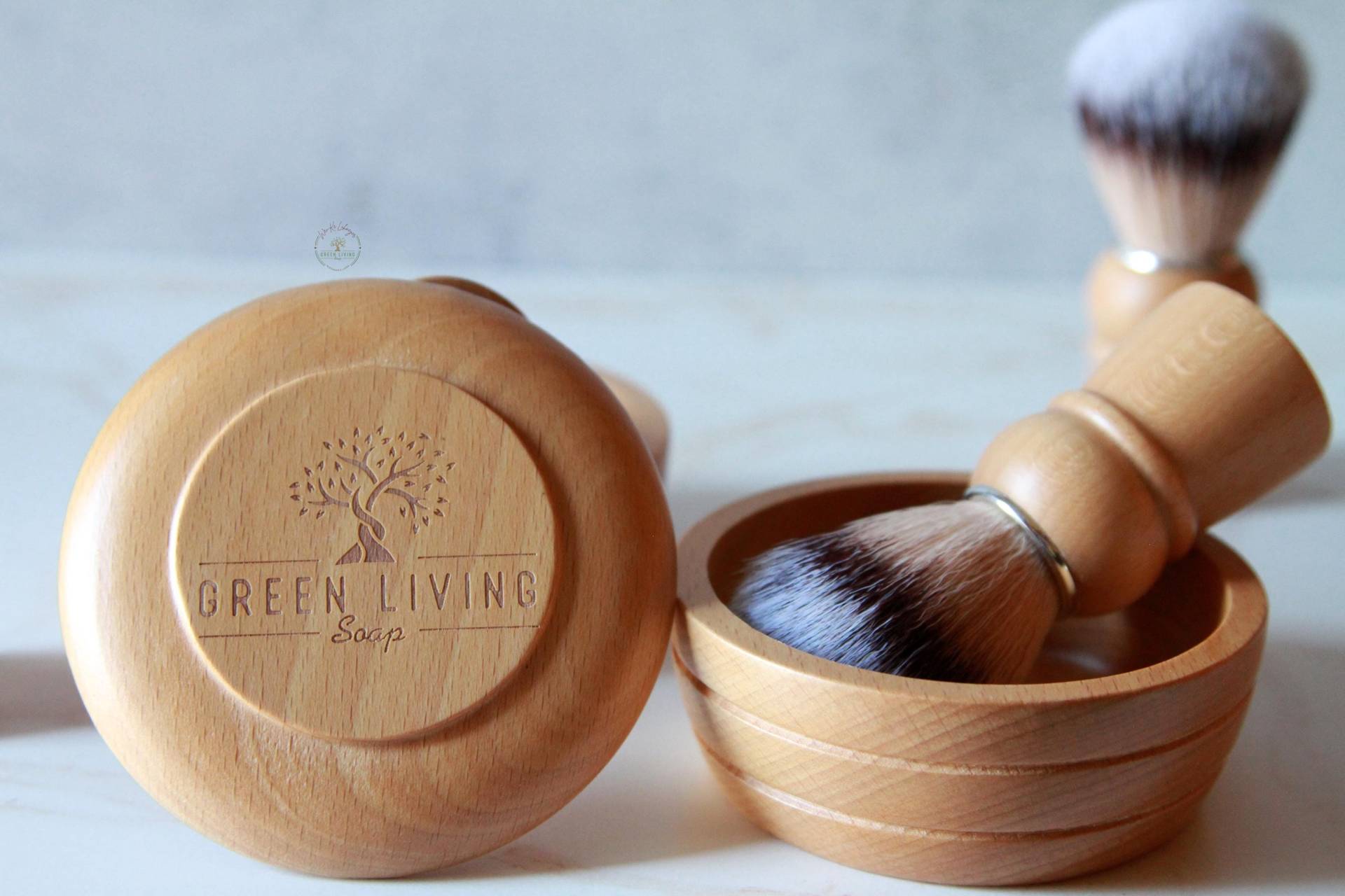 Rasierschale Aus Holz, Bürsten-Set | Deckel Bürste Perfekt Für Die Männer Nassrasur von Etsy - GreenlivingsoapCo