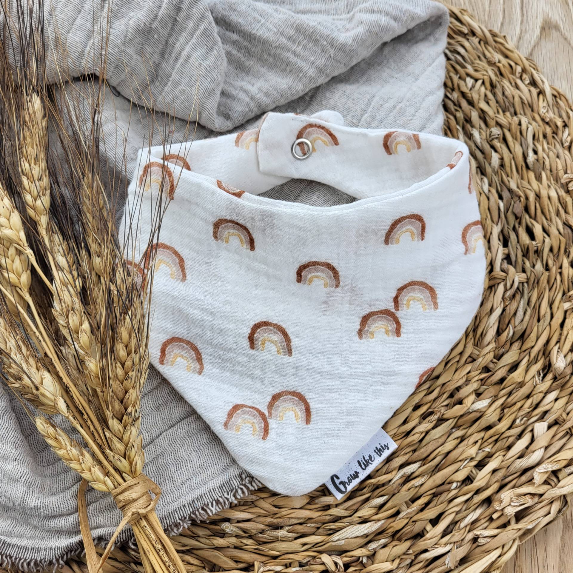 Babyhalstuch, Dreieckstuch Regenbogen Braun , Musselintuch Baby, Spucktuch, Lätzchen Babyhalstuch, Dreieckstuch Regenbogen Braun , Musselintuch Baby, Spucktuch, Lätzchen von Etsy - GrowlikethisShop