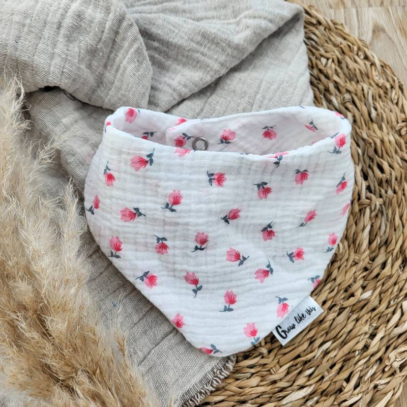 Babyhalstuch, Dreieckstuch Tulpen, Musselintuch Baby, Lätzchen von Etsy - GrowlikethisShop