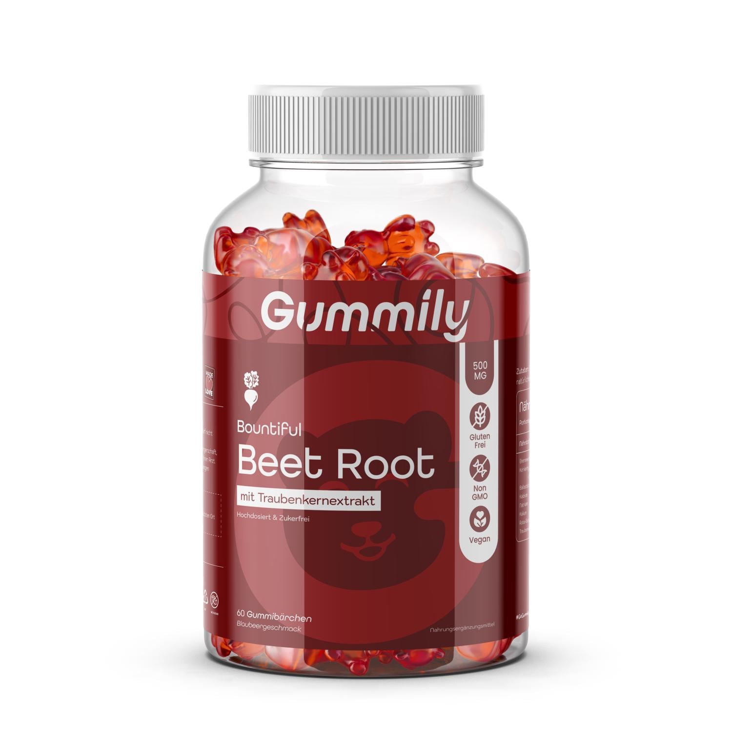 Gummily® Beet Gummies- Rote Bete 500Mg - Traubenkern 150Mg Vegan von Etsy - Gummily