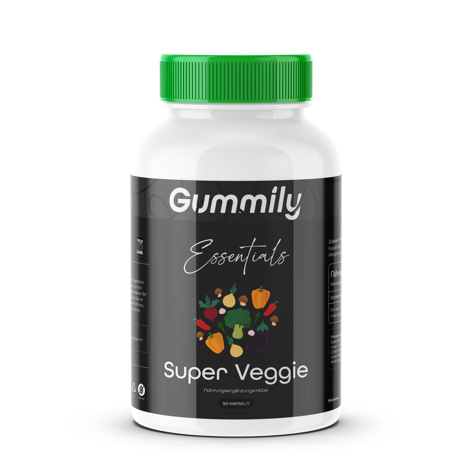 Gummily® Super Veggie Kapseln Pflanzenkomplex 90 Stück - 2010 Mg Tagesportion von Etsy - Gummily
