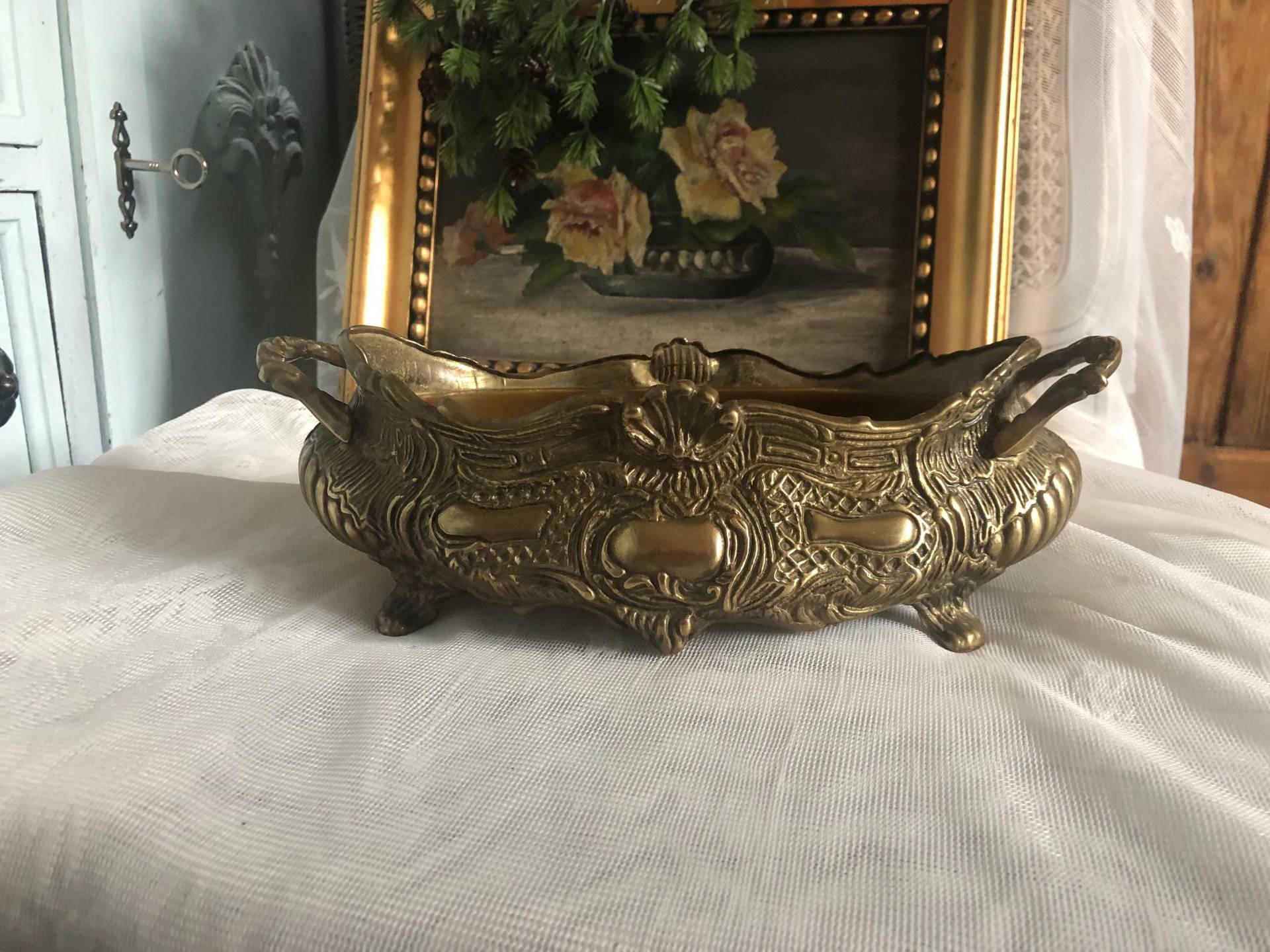 Alte Jardiniere " Antikes Pflanzgefäß Messing/Brocante & Antik Landhaus Dekoration Barock Dekor von Etsy - HBVintageLaden