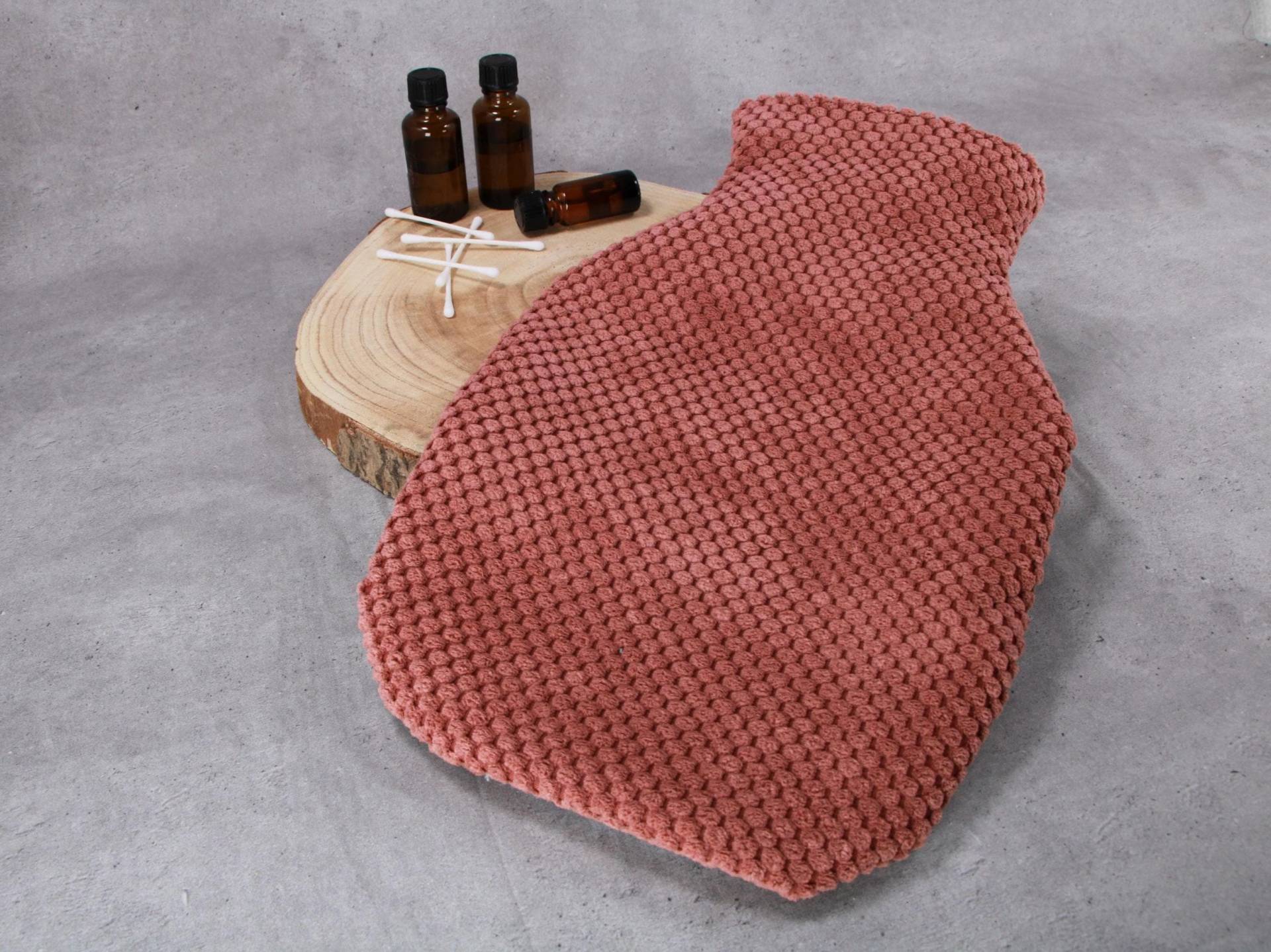 Wärmflaschenbezug, Bettflaschenhülle, Altrosa Waffelpiqué von Etsy - HKModeHandmade