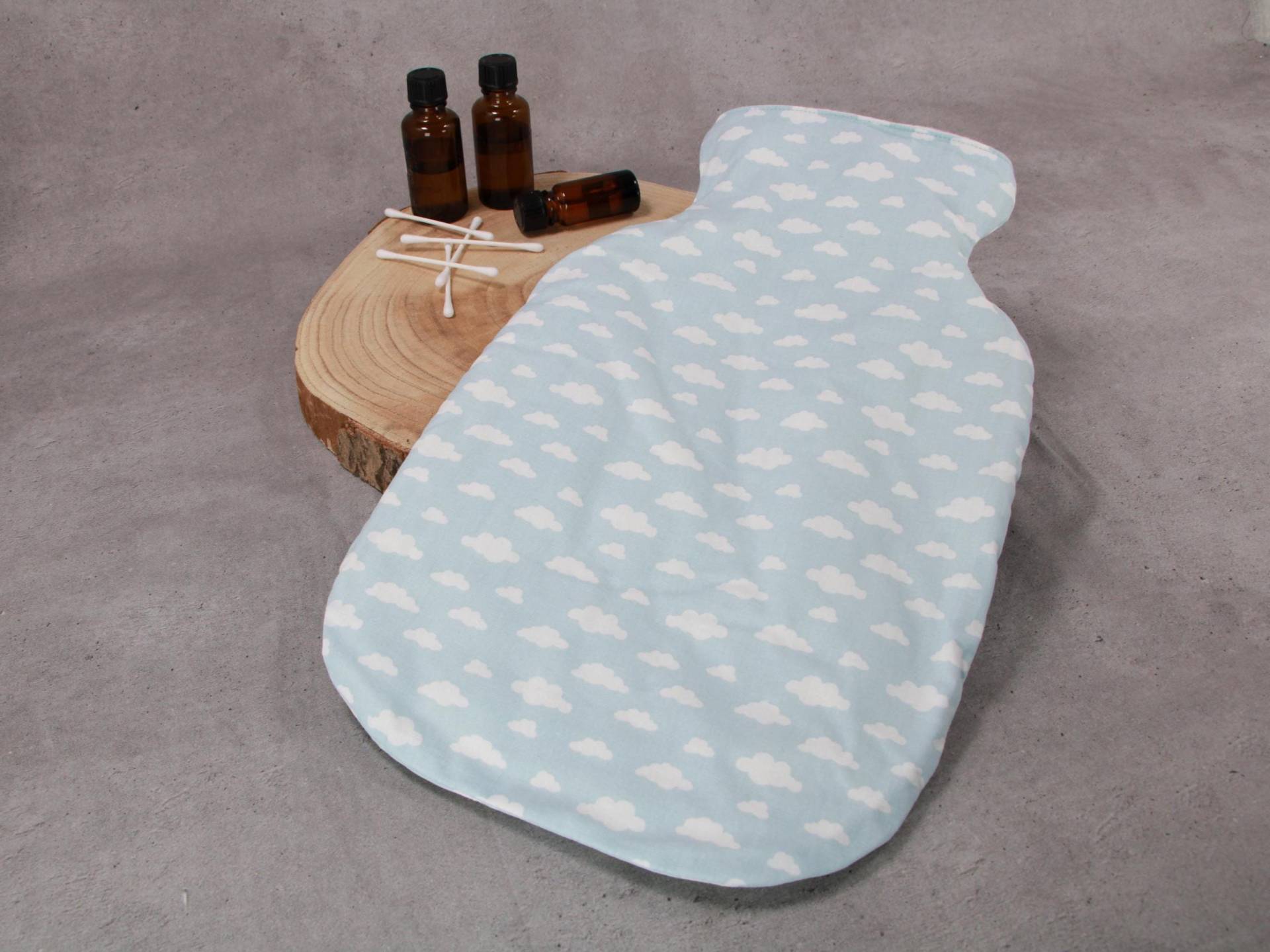 Wärmflaschenbezug, Bettflaschenhülle, Hellblau Mit Weißen Wolken Wärmflaschenbezug, Bettflaschenhülle, Hellblau Mit Weißen Wolken von Etsy - HKModeHandmade