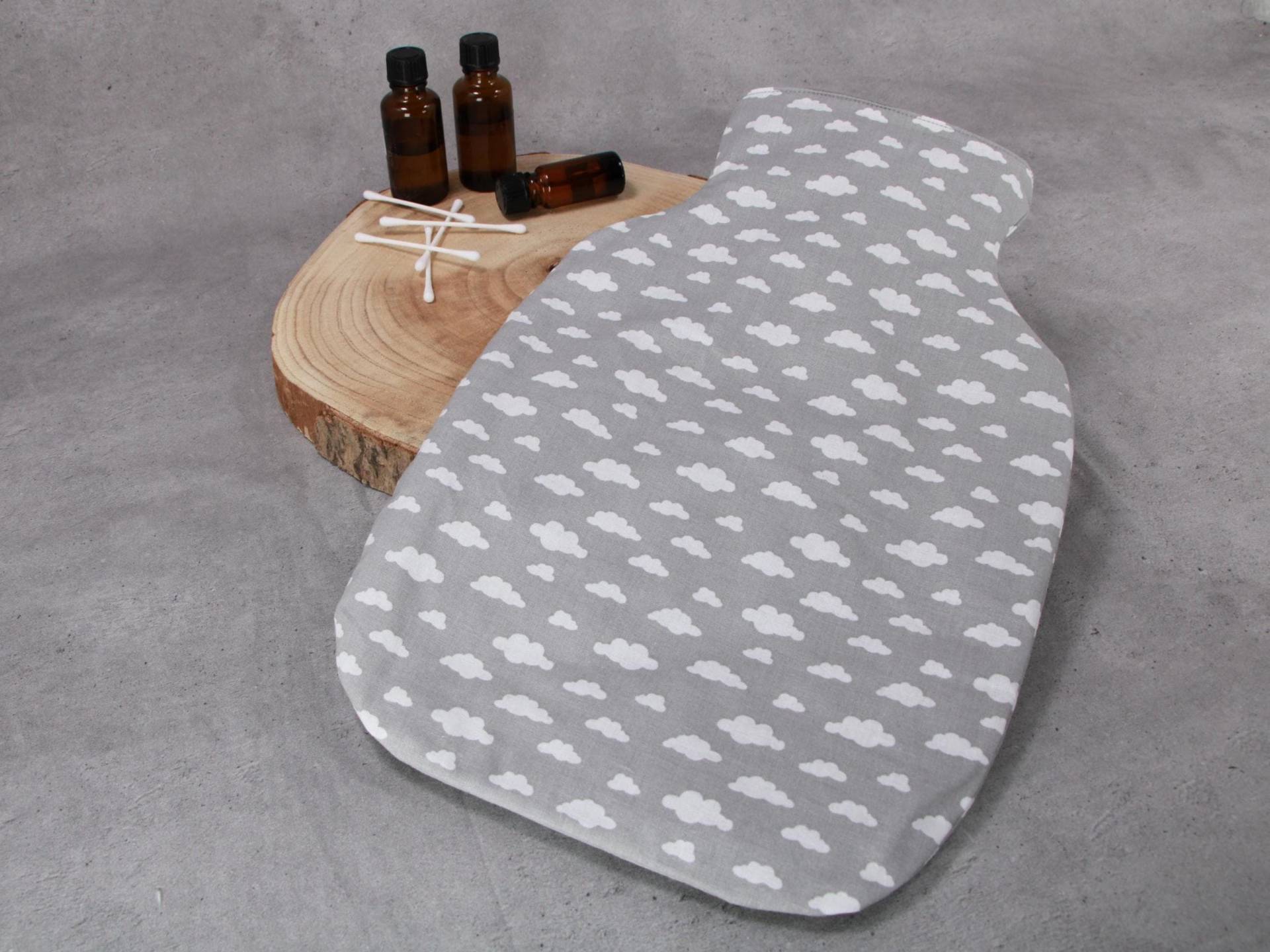 Wärmflaschenbezug, Bettflaschenhülle, Hellgrau Mit Weißen Wolken Wärmflaschenbezug, Bettflaschenhülle, Hellgrau Mit Weißen Wolken von Etsy - HKModeHandmade