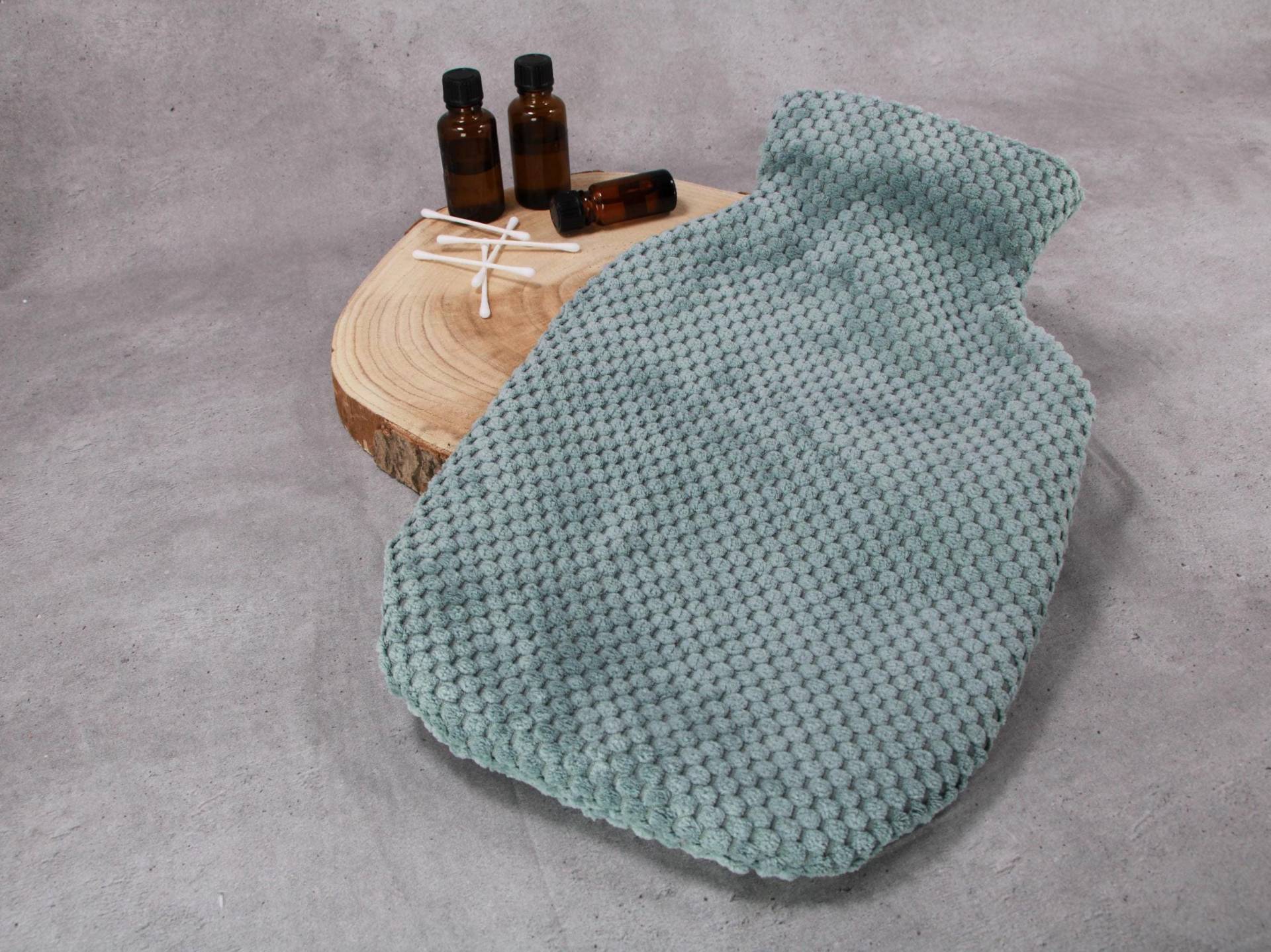 Wärmflaschenbezug, Bettflaschenhülle, Mintgrüner Waffelpiqué von Etsy - HKModeHandmade