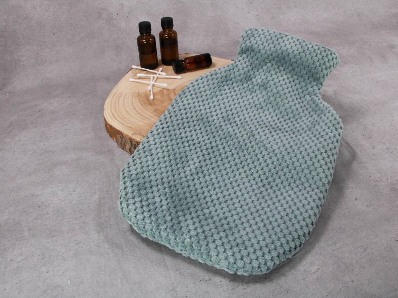 Wärmflaschenbezug, Bettflaschenhülle, Mintgrüner Waffelpiqué von Etsy - HKModeHandmade