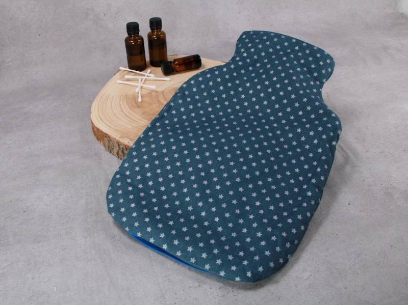 Wärmflaschenbezug, Bettflaschenhülle, Sterne Silber von Etsy - HKModeHandmade