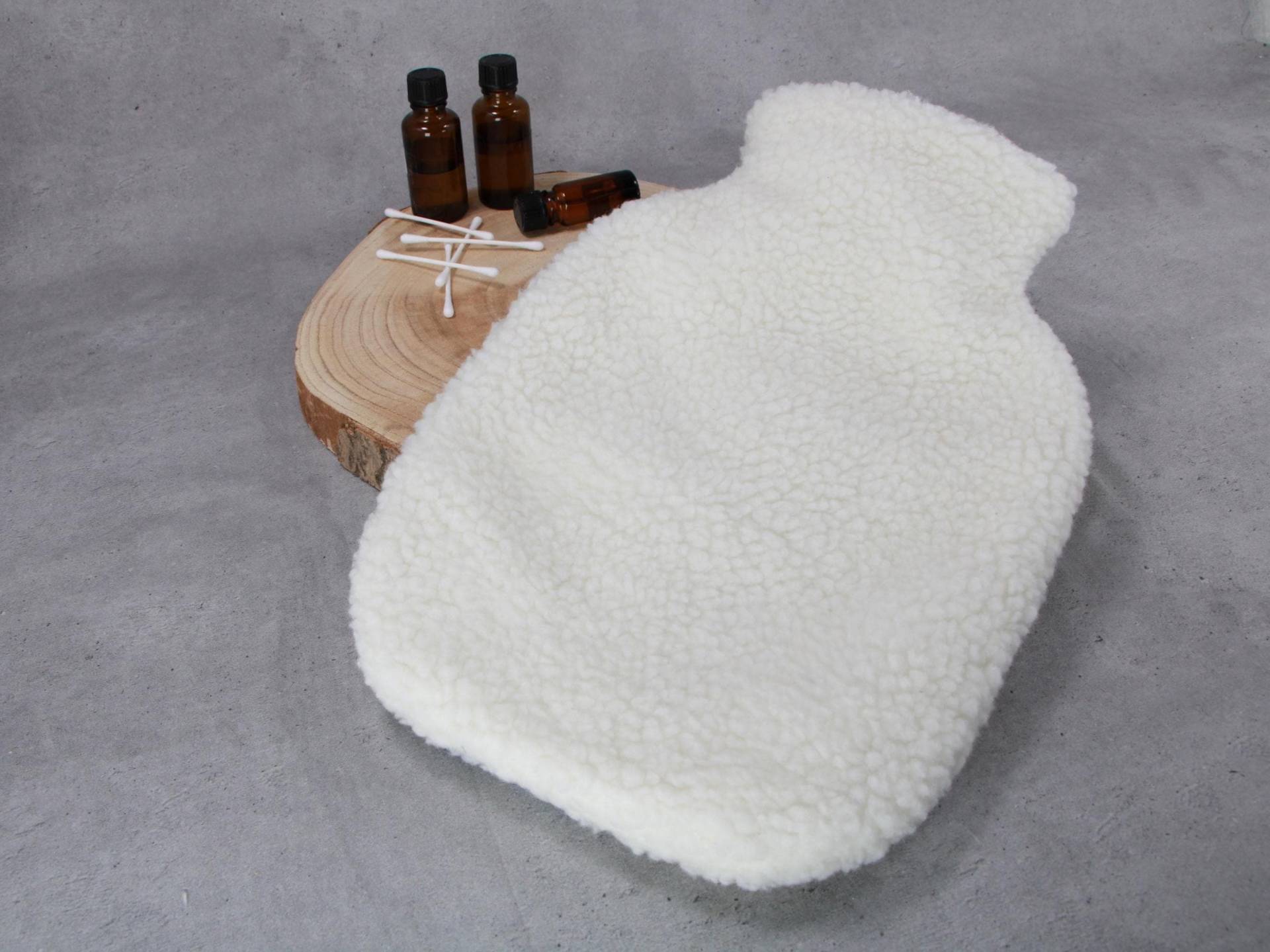Wärmflaschenbezug, Bettflaschenhülle, Weißer Teddyplüsch von Etsy - HKModeHandmade