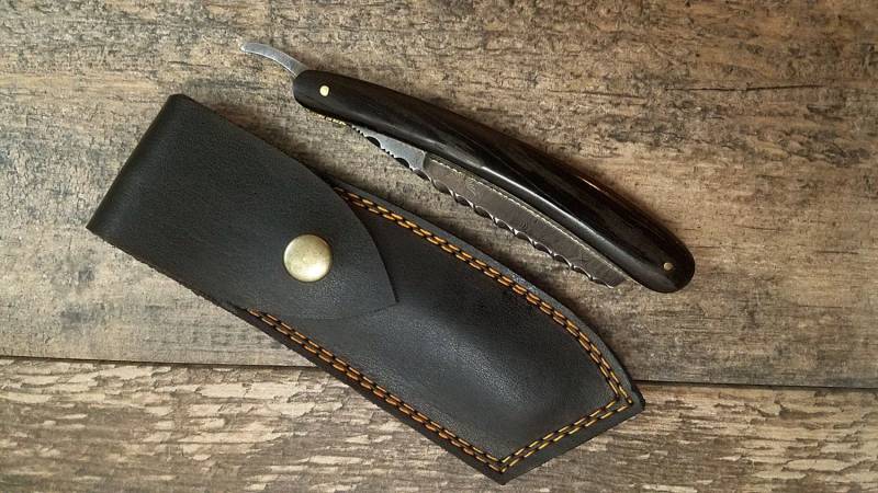 Hts-92 Damaskus Rasiermesser/Rasieren Handarbeit Custom Geschmiedet Paduk Behandeln Hand Eingereichten Wirbelsäule Utility von Etsy - HTKnives