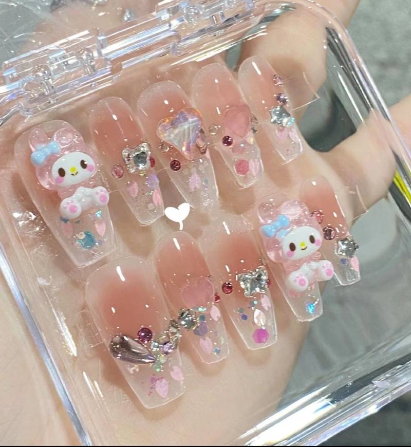 Press-On Nails Lovely Melody von Etsy - HaNailsStudio