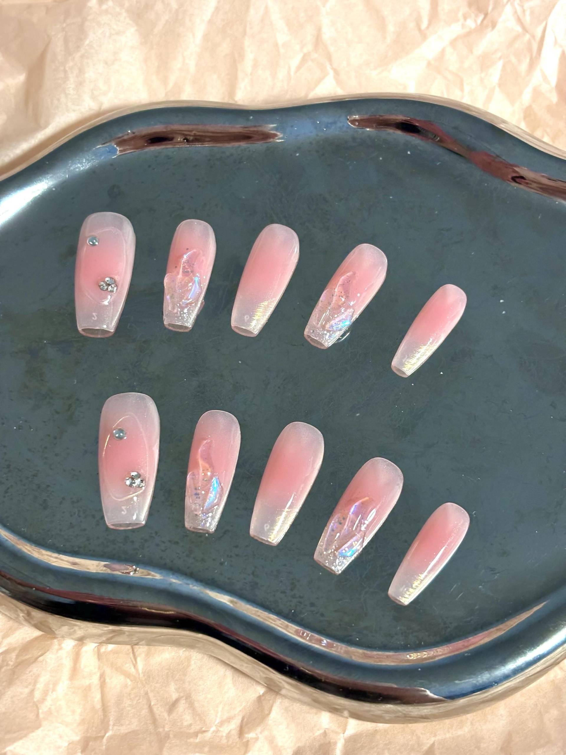 Press-On Nails Sparkling Brush Press-On Nails Sparkling Brush von Etsy - HaNailsStudio