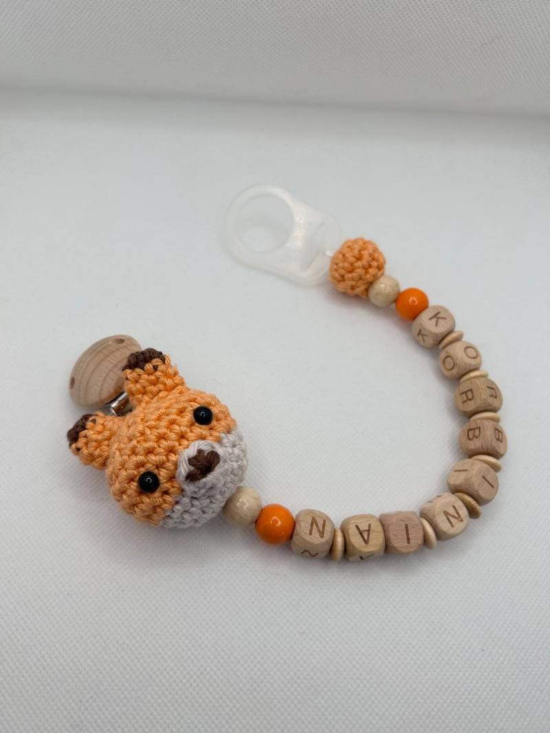 Schnullerkette Freddy Der Fuchs - Gehäkelt & Personalisierbar Handgemachte Baby von Etsy - HaekelliebeMe