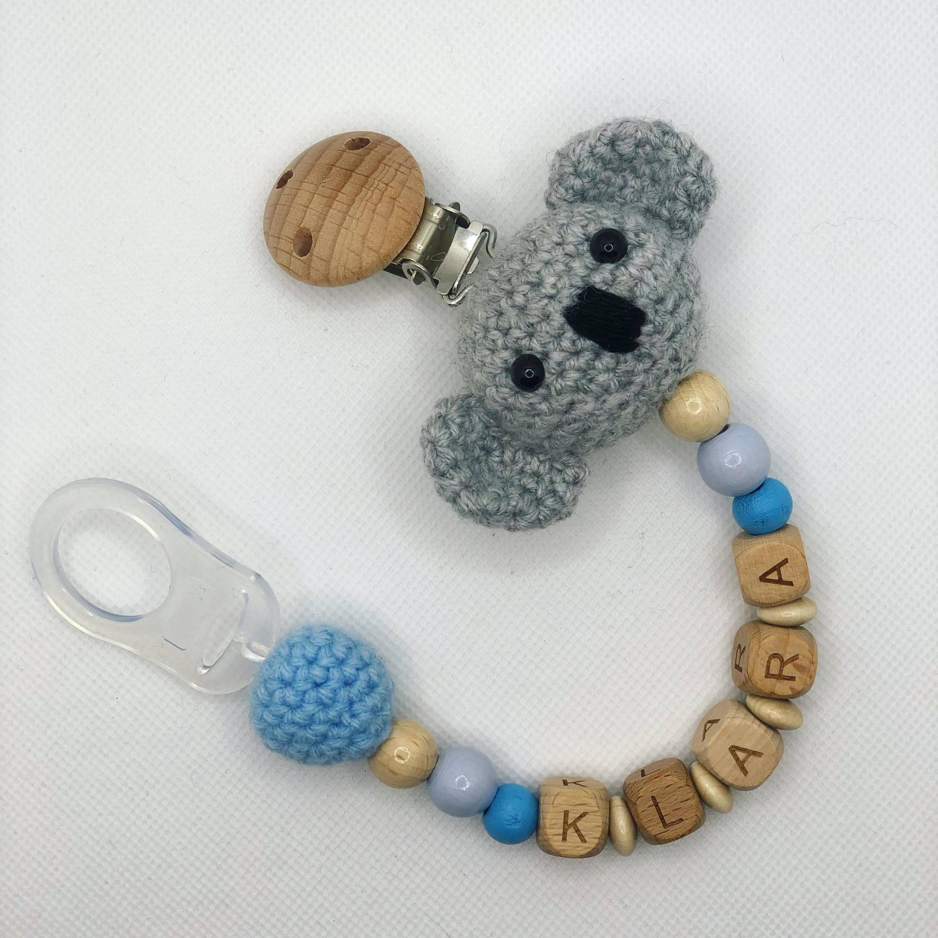 Schnullerkette Kora Koala - Gehäkelt & Personalisierbar Handgemachte Baby von Etsy - HaekelliebeMe