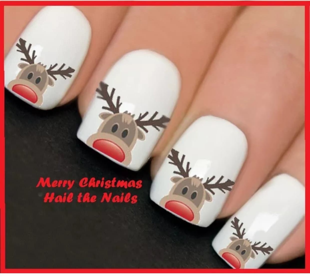 Weihnachten Rudolf Nägel - Kugeln Red Nose Rentier Nagel Aufkleber Wraps Y2057A von Etsy - Hailthenails