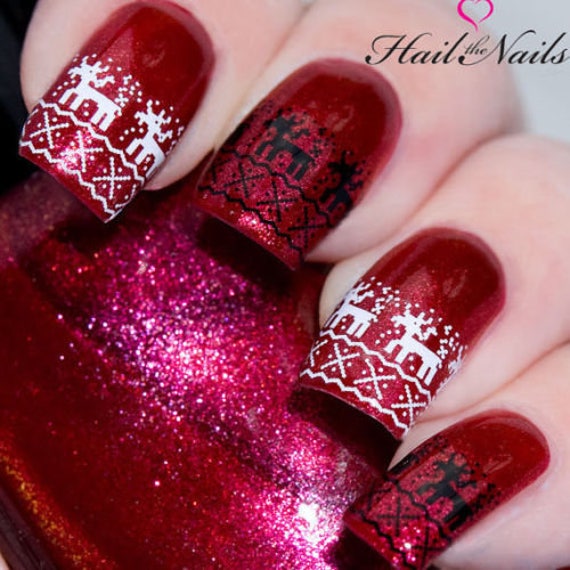 Weihnachtliches Nailart Design Auf A4 Karton - 10 Styles Rentier Pullover Salon Qualität Weihnachtliches Nailart Design Auf A4 Karton - 10 Styles Rentier Pullover Salon Qualität von Etsy - Hailthenails