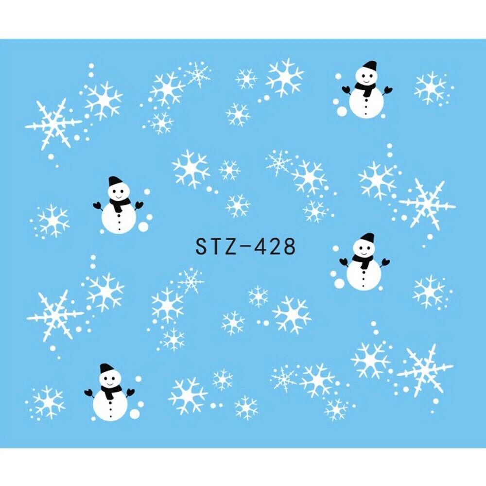 Weihnachtsnägel 8 Stile Weihnachten Schnee Nägel Wraps Wasser Transfers Aufkleber Nailart Schneeflocken Schneemann Stern von Etsy - Hailthenails
