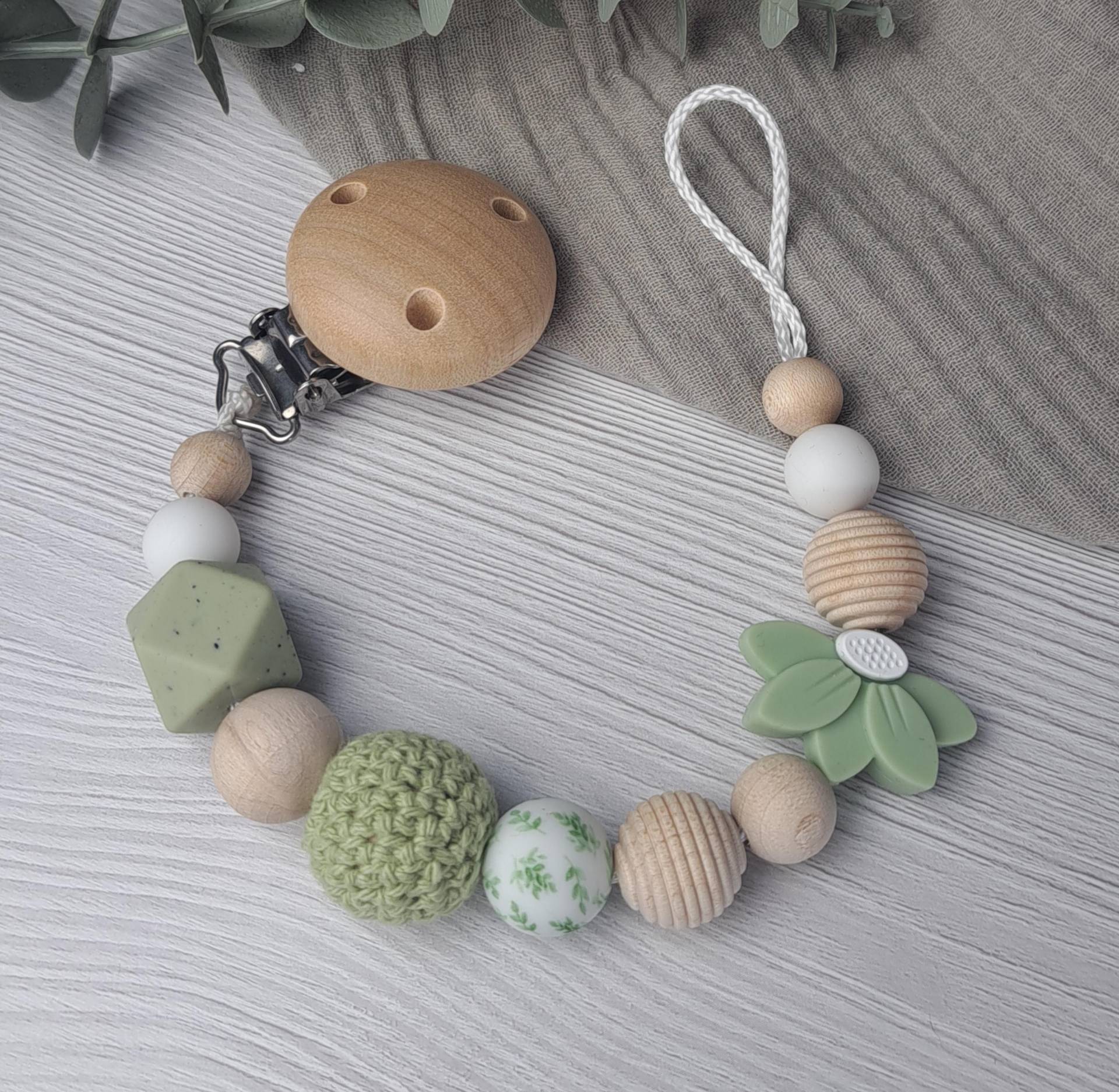 Schnullerkette Blüte Grün Schnullerkette Blüte Grün von Etsy - HalloEli