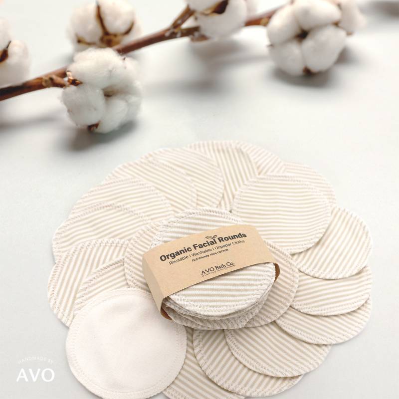 Bio-Baumwollpads Mit Gestreiftem Muster, Gesichtsrund, Bio-Baumwollpads, Baumwollrunden, Make-Up-Entferner, Gesichtspads, Bambuspads von Etsy - HandmadeByAVO