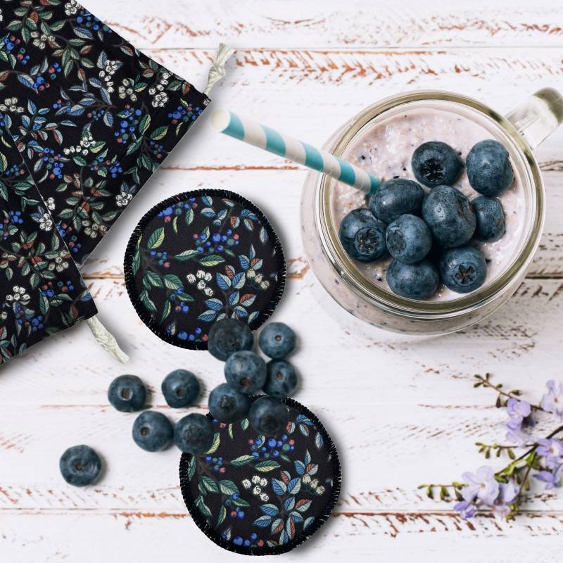 Schwarze Blumen Wiederverwendbare Bio-Baumwollrunden, Bio-Gesichtspads, Bio-Baumwollpads, Make-Up-Entferner, Gesichtspads, Hautpflege, Muttertag von Etsy - HandmadeByAVO