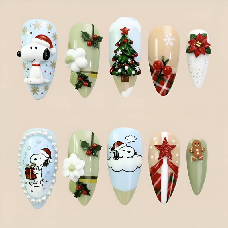 Pastel Christmas Press On Nails | Cute 3D Gingerbread, Snowman, Snowflake & Santa Pink Mint Holiday Pastel Christmas Press On Nails | Cute 3D Gingerbread, Snowman, Snowflake & Santa Pink Mint Holiday von Etsy - HandmadeByDanaLukes
