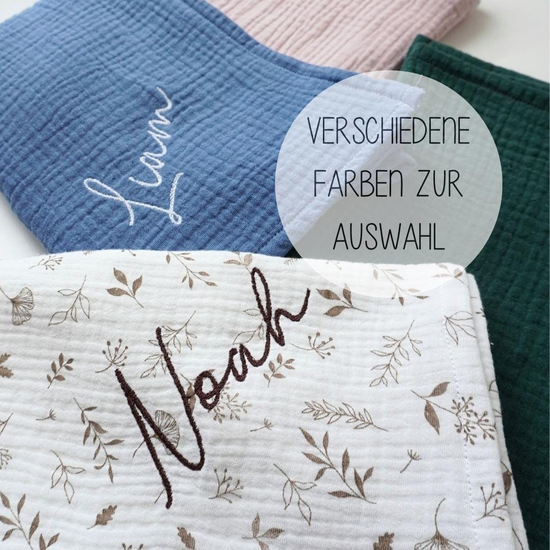 Spucktuch Baby Mit Namen, Musselintuch Personalisiert, Name, Spucktuch, Modern von Etsy - HandmadeByDoene