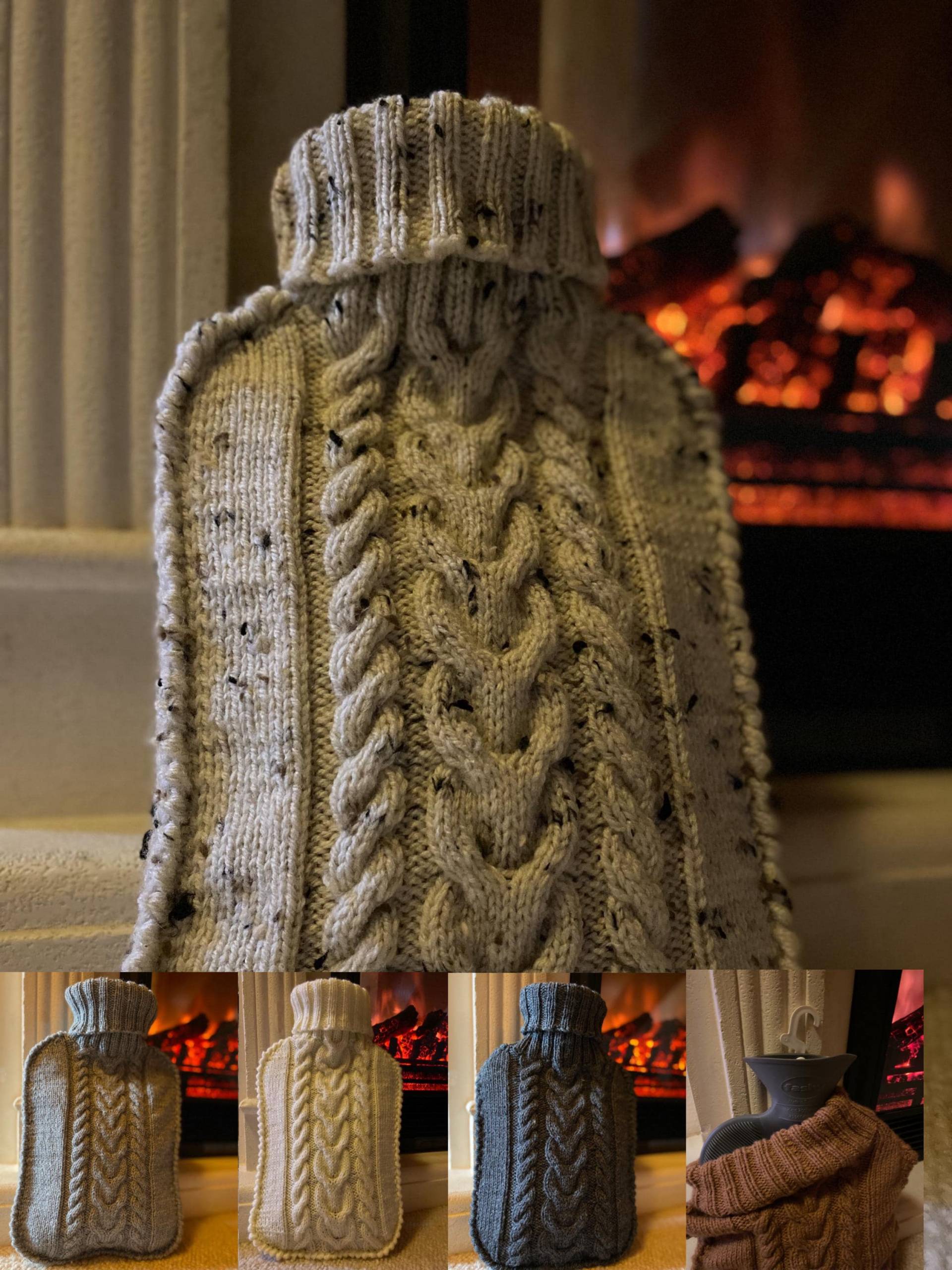 Hochwertiger Wärmflaschenbezug, Handgestrickt Mit Edlem Zopfmuster, Viele Farben von Etsy - HandmadeFeeSK