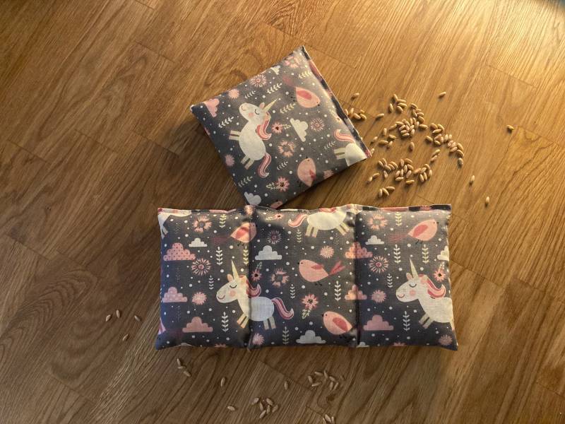 Bio Dinkel Körnerkissen Einhorn - Set 2-Teilig Wahlweise Drei Oder Vier Kammern Märchenhaft von Etsy - HandmadeMelanieShop