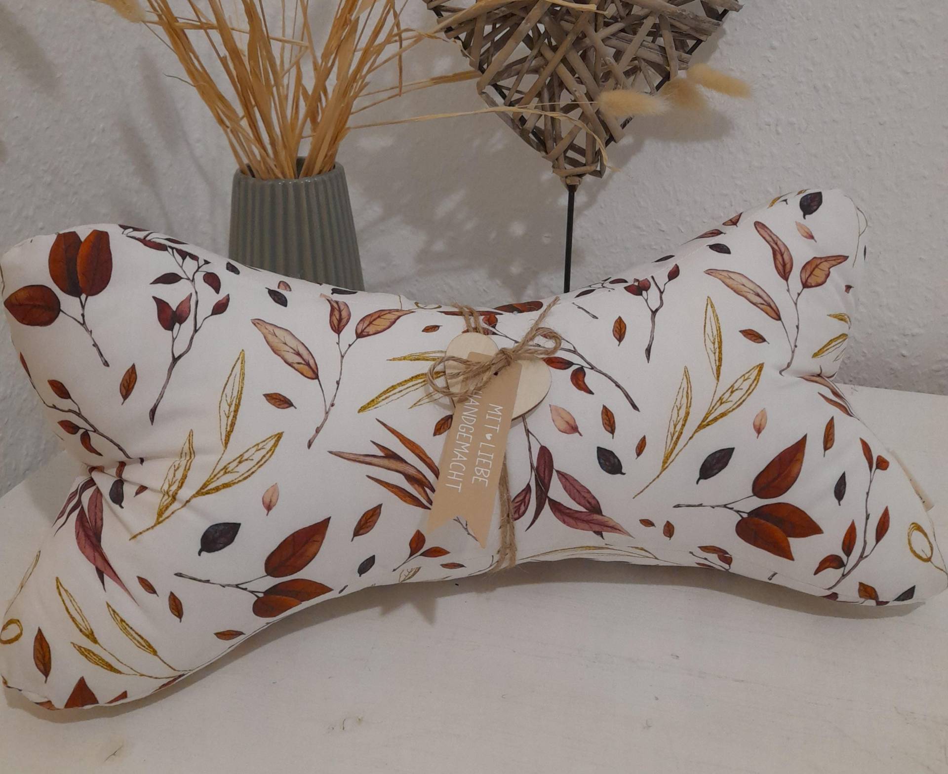 Leseknochen Nackenkissen 36x18 cm Handmade Herbstzauber von Etsy - FadenSpektakel