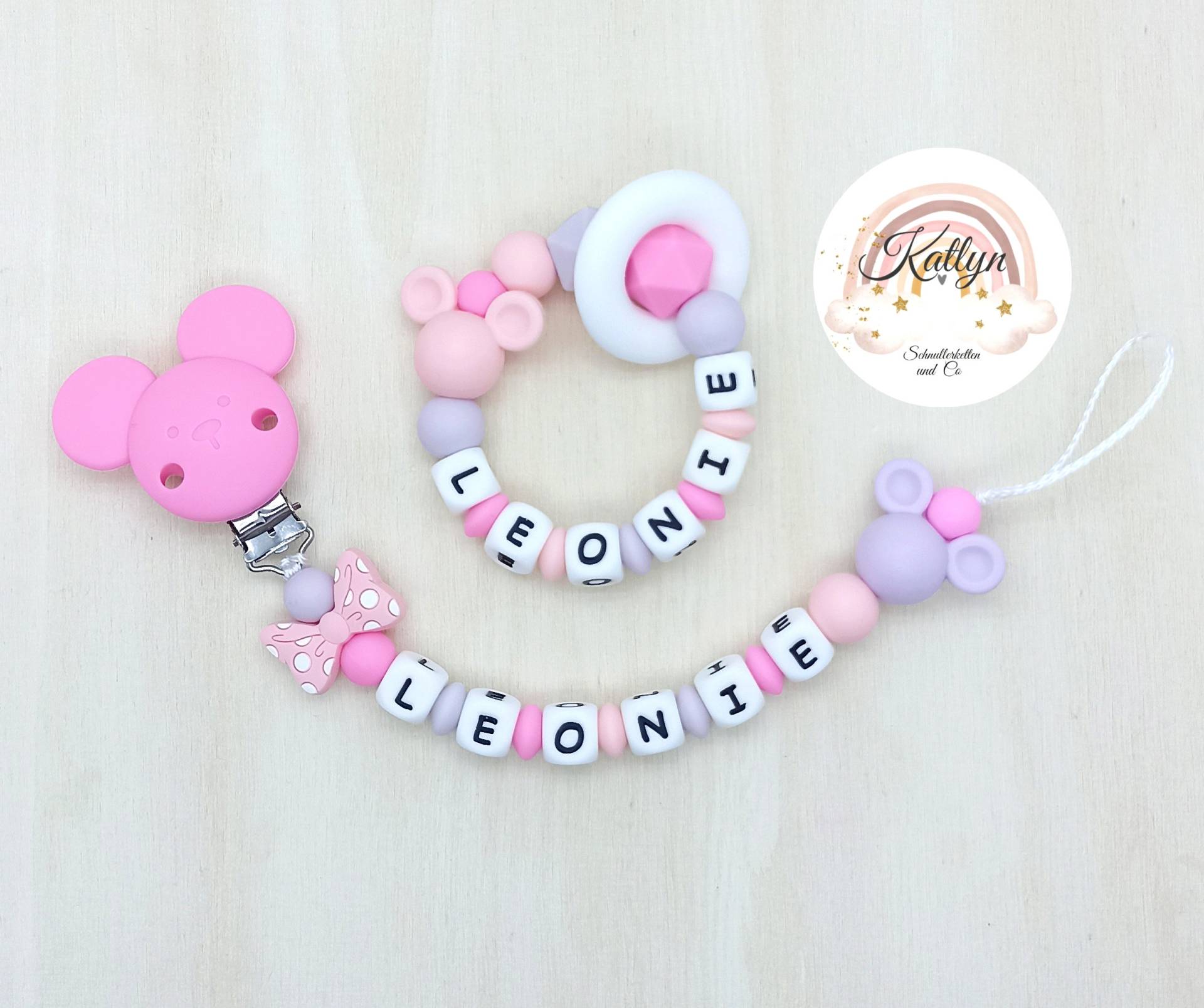 Schnullerkette Und Greifling Mit Namen Aus Silikon Perlen+ Adaptor Gratis von Etsy - Handmadekatlyn