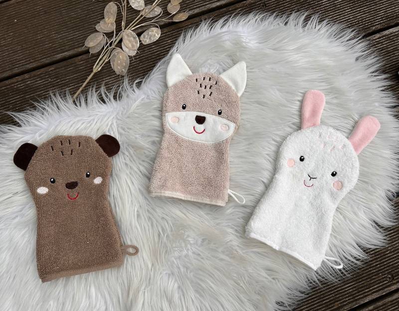 Waschhandschuhe | Waschlappen Tiere Für Kinder, Personalisiert, Tolles Geschenk von Etsy - HandundFadenShop