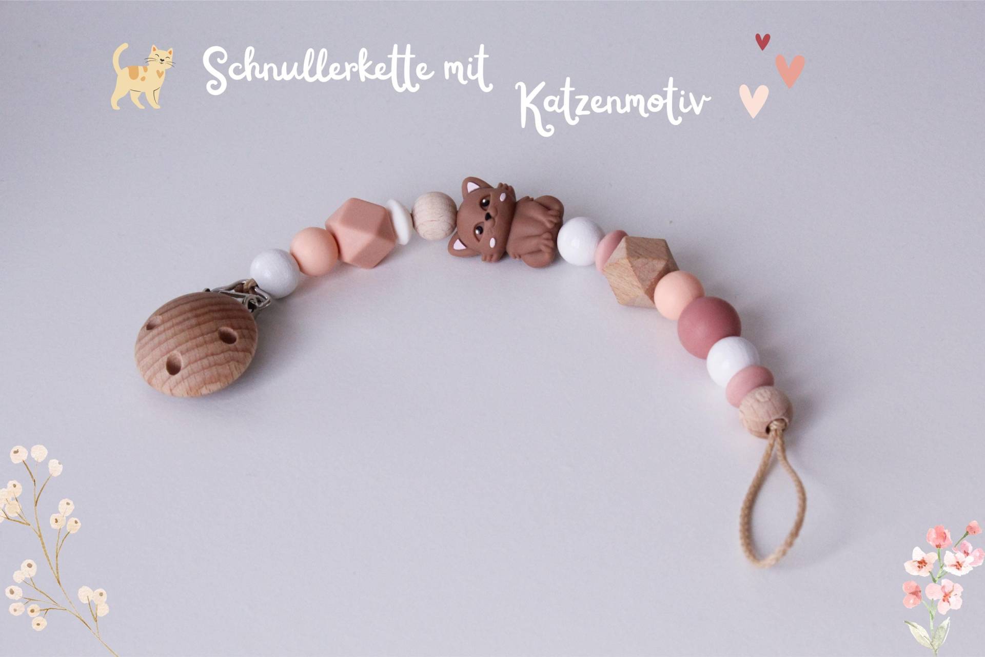 Schnullerkette Mit Katzenmotiv, Tier Schnullerkette, Tiermotiv, Geschenk Babyparty, Babyjunge, Babymädchen von Etsy - HannaHerzgemacht