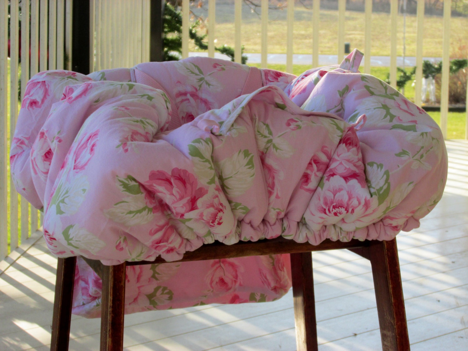Abdeckung Für Einkaufswagen - Hochstuhl Sunshine Roses Full Bloom Pink Oder Wählen Sie Ihren Stoff Eingebaute Tasche Hannahs Homecreate2 von Etsy - HannahsHomestead2