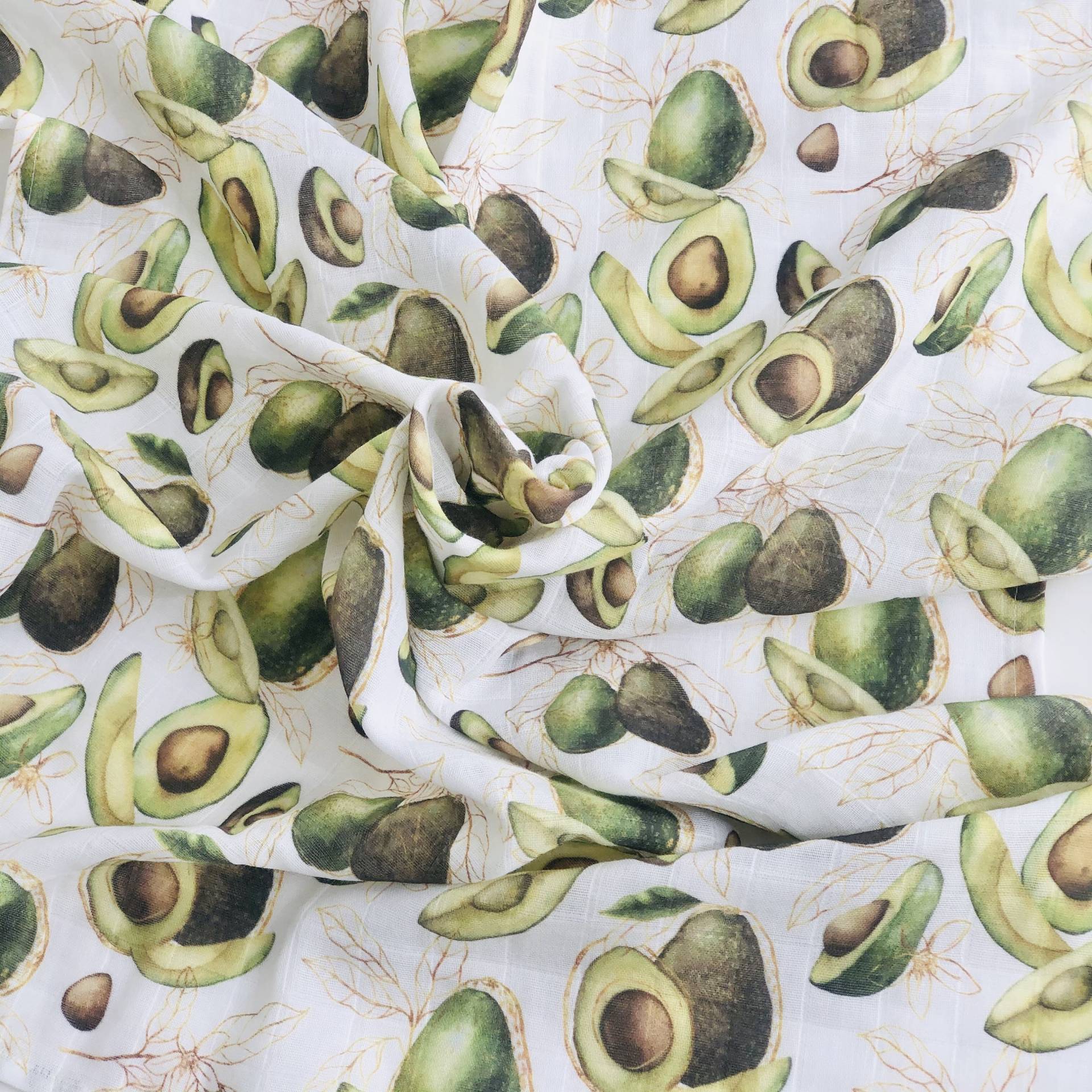 Avocado Musselin Swaddle Decke Bio-Baumwoll-Bambus-Mischung von Etsy - HappyBabyEU