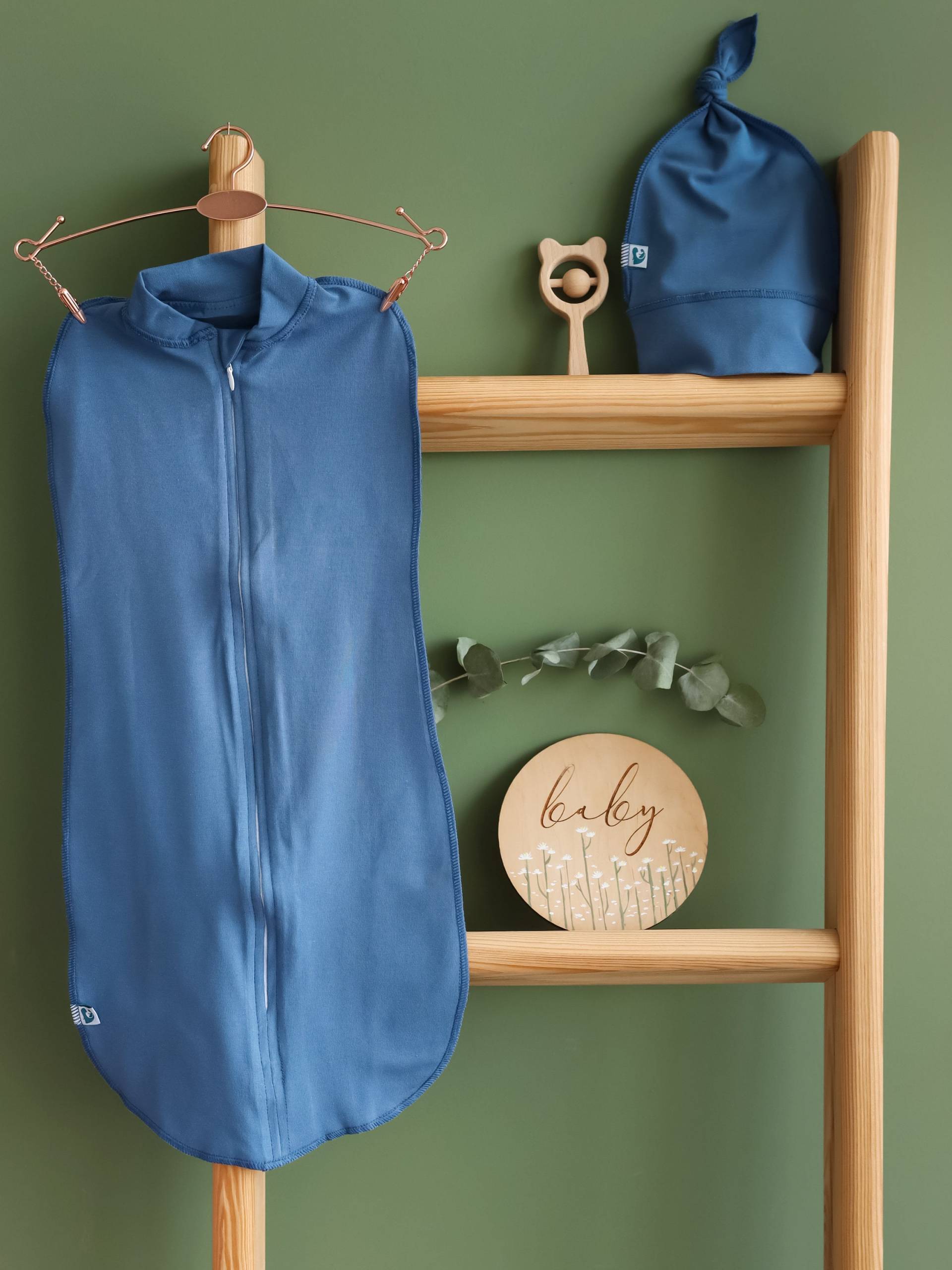 Blau Baby Swaddle Und Mütze Set | 0-3 Monate von Etsy - HappyBabyEU