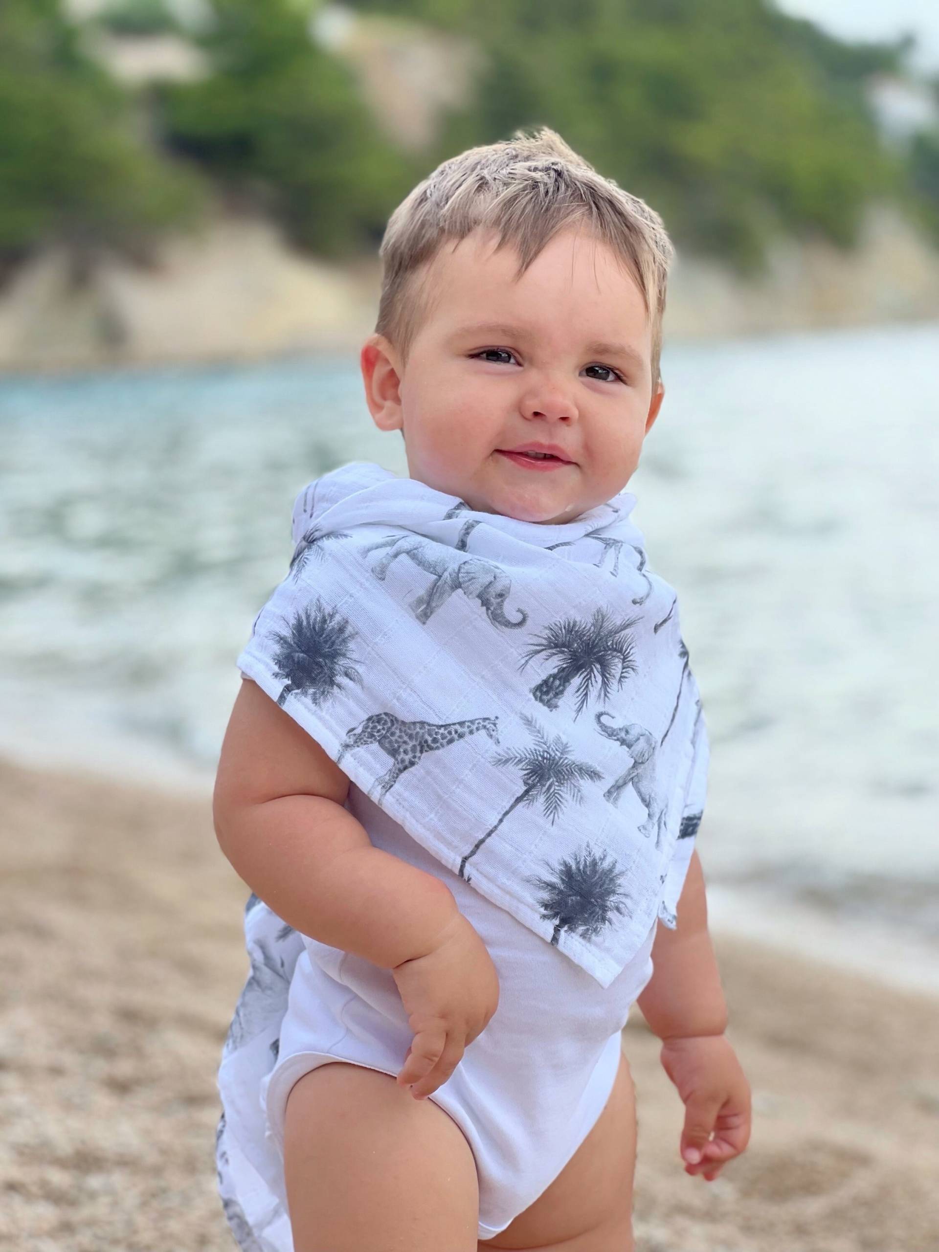 Safari Musselin Swaddle Decke Bio Baumwolle Bambus von Etsy - HappyBabyEU