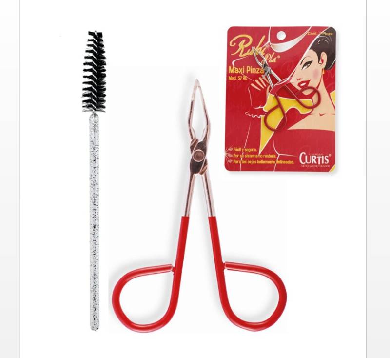 Sacacejas Professionelle Schere Pinzette - Gerade Spitze Augenbrauen Plus Bürste Männer/Frauen; Tragbar, Eingewachsene Haare, Mitesser;rot; Mexiko von Etsy - HappyBoutiqueHB
