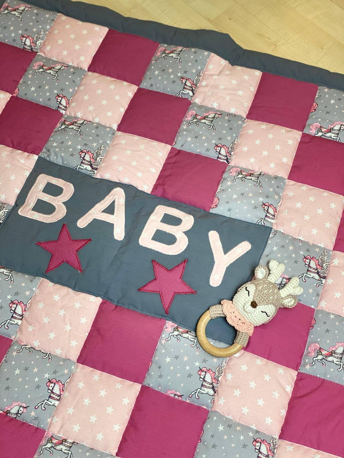 Kinderwagendecke Krabbeldecke Handgemacht Handarbeit Patchwork-Decke von Etsy - HappyButterflyDesign