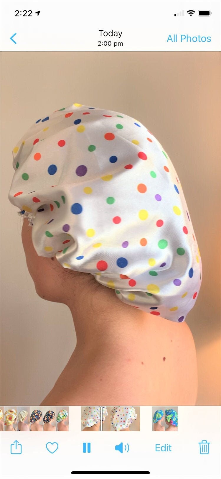 Weiße Duschhaube, Fleckige Design Wasserdichte Seidiger Satin, Badehaube, Haarbehandlungshaube - Kostenloses Geschenk Verpackt Und Uk Post Weiße Duschhaube, Fleckige Design Wasserdichte Seidiger Satin, Badehaube, Haarbehandlungshaube - Kostenloses Geschenk Verpackt Und Uk Post von Etsy - HappyCraftsDesign