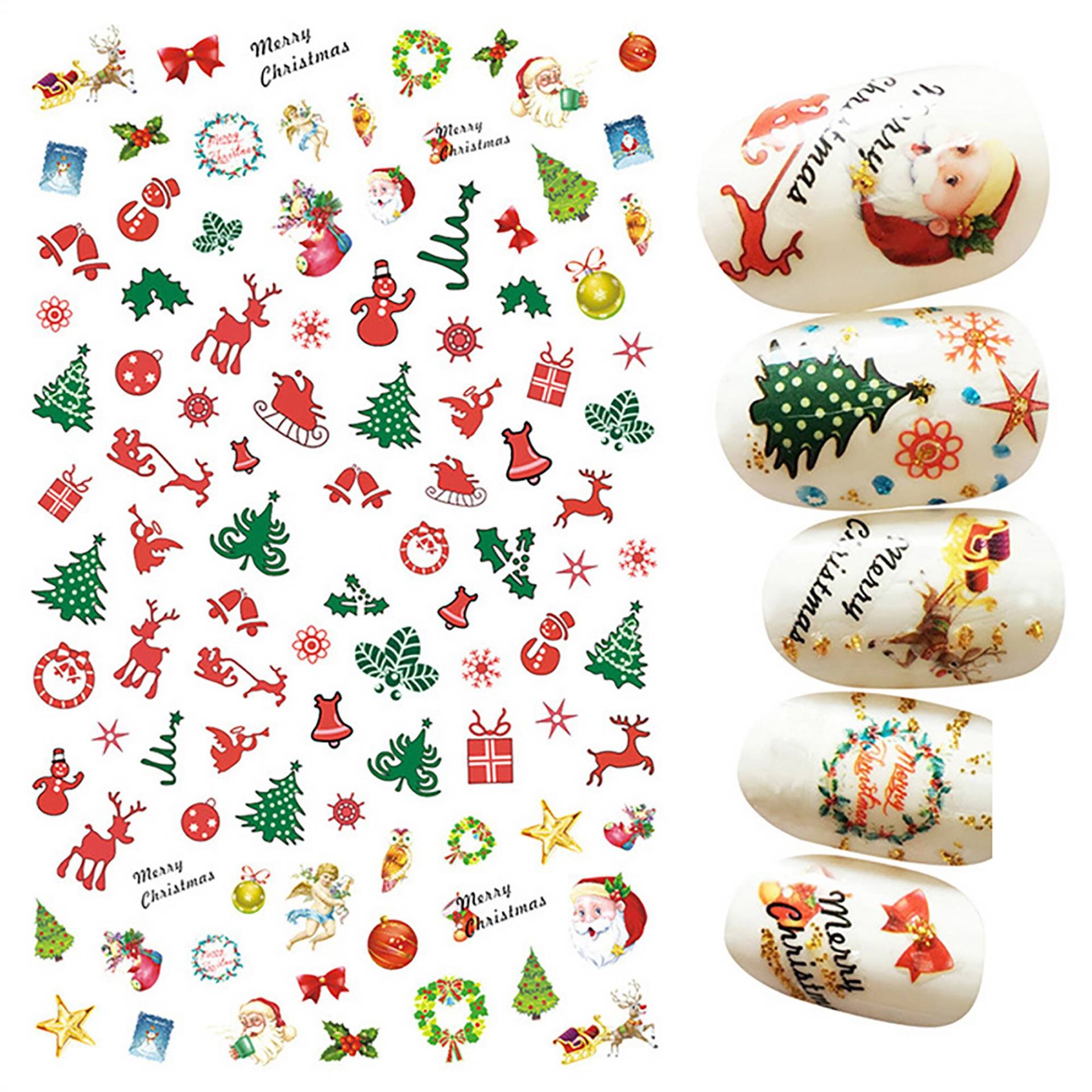 98 Weihnachtsnagel-Weihnachtsaufkleber, Feiertags-xmas-Themen-Nail-Art-Dekoration von Etsy - HappyKawaiiSupplies