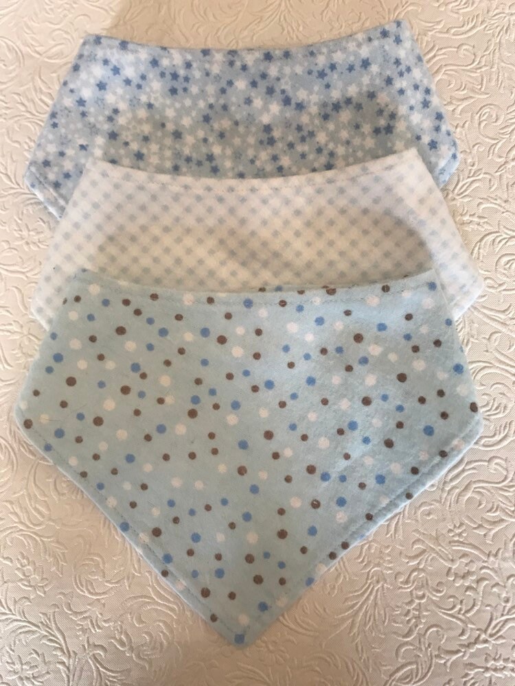 Drei Baby Jungen Halstuch Lätzchen/Sabberlätzchen 3Er Set Blau von Etsy - HappySewGifts