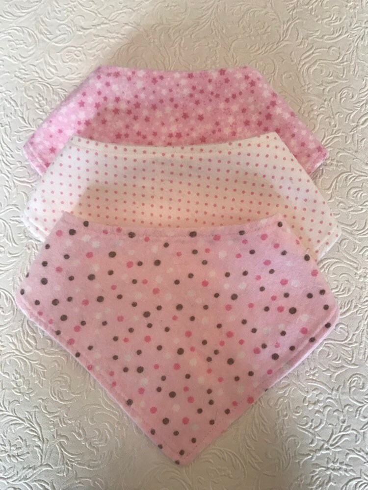 Drei Baby-Mädchen Halstuch Lätzchen/Sabberlätzchen 3Er-Set Rosa von Etsy - HappySewGifts