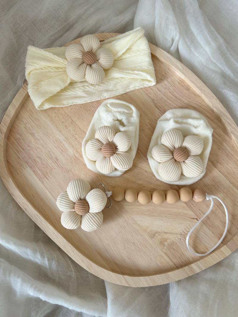 Schnullerkette , Schnullerklip Für Mädchen Mit Blumen, Haarband, Personalsioert, Geschenke Babys, Geschenk Idee Babys von Etsy - HappymomentsDE