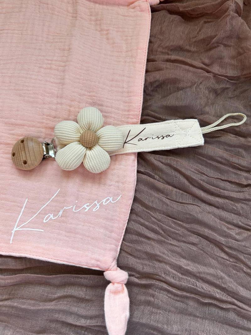 Schnullerkette , Schnullerklip Für Mädchen Mit Blumen Personalisiert von Etsy - HappymomentsDE